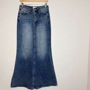 H&M Classic Blue Denim Women's High Waisted Skirt